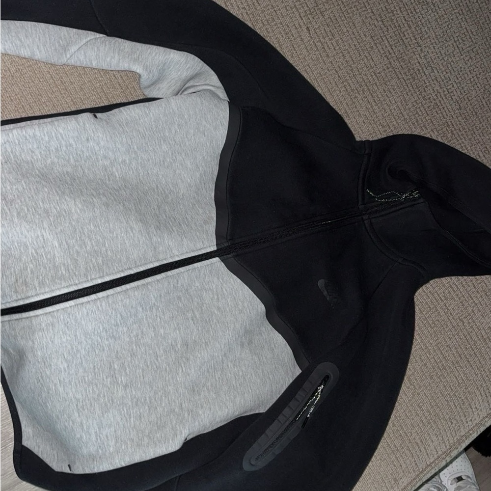 Nike Black and Gray Zip Up Sweater